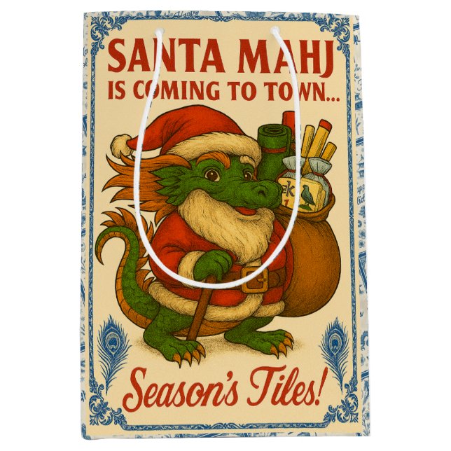 Santa Mahj Gift Bag  Mittlere Geschenktüte (Vorderseite)