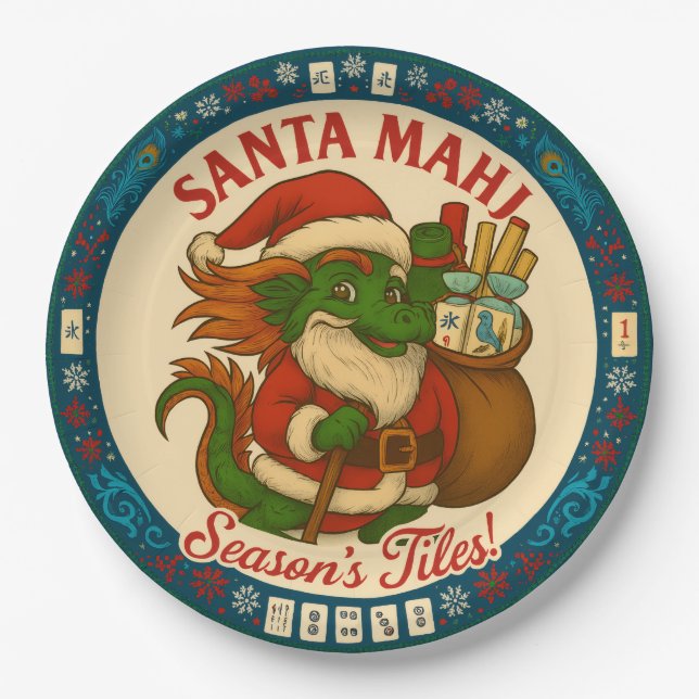 Santa Mahj! Paper Plates  Pappteller (Vorderseite)