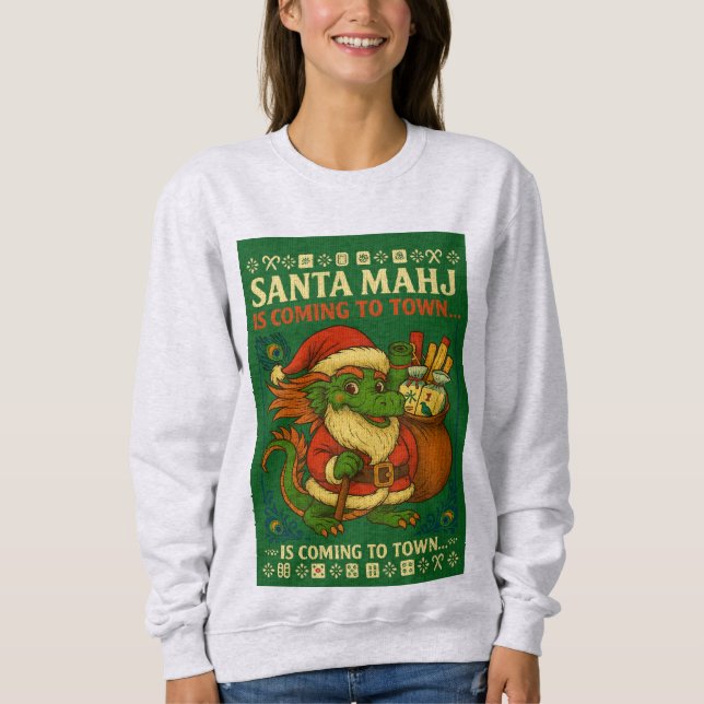 Santa Mahj Ugly Sweater Sweatshirt (Vorderseite)