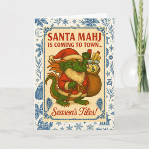 Santa Mahj! Weihnachtskarte Feiertagskarte