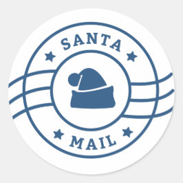 santa Mail-Briefmarke Runder Aufkleber