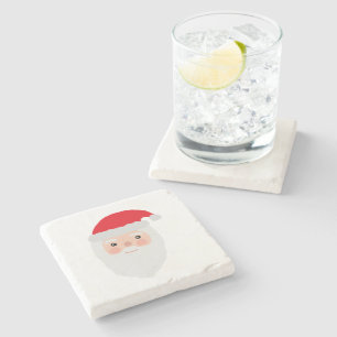 Santa malt heitere Illustration Steinuntersetzer