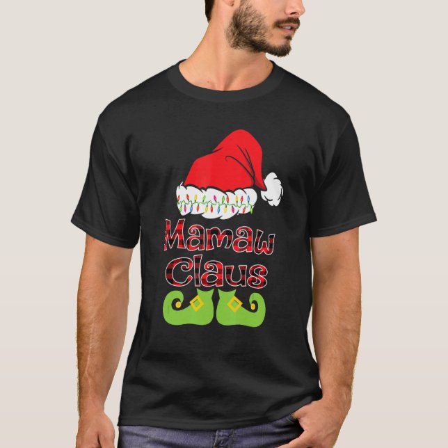 Santa Mamaw Claus Weihnachts-Matching-Familie T-Shirt (Vorderseite)