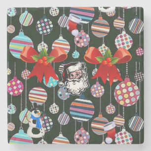 Santa Marble Stone Untersetzer Weihnachten