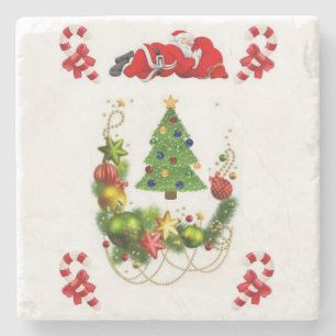 Santa Marble Stone Untersetzer Weihnachten