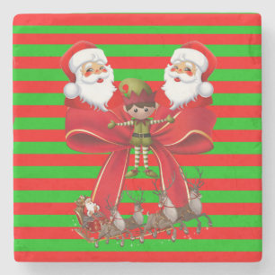 Santa Marble Stone Untersetzer Weihnachten