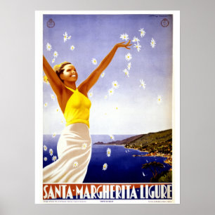 Santa Margherita Ligure Vintage Italienische Reise Poster