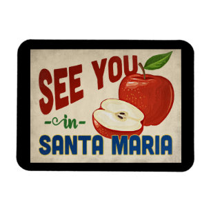Santa Maria California Apfel - Vintage Reise Magnet