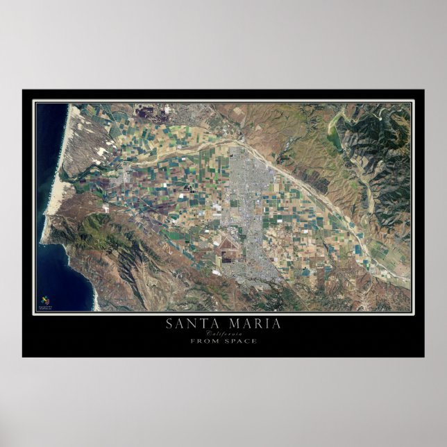 Santa Maria California Satellite-Poster Karte Poster (Vorne)