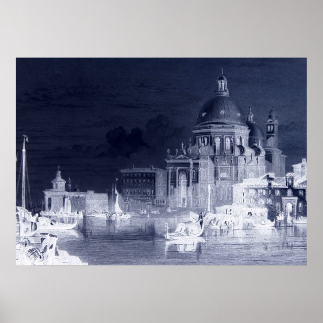 Santa Maria Plague Kathedrale Venedig Negative Art Poster (Vorne)