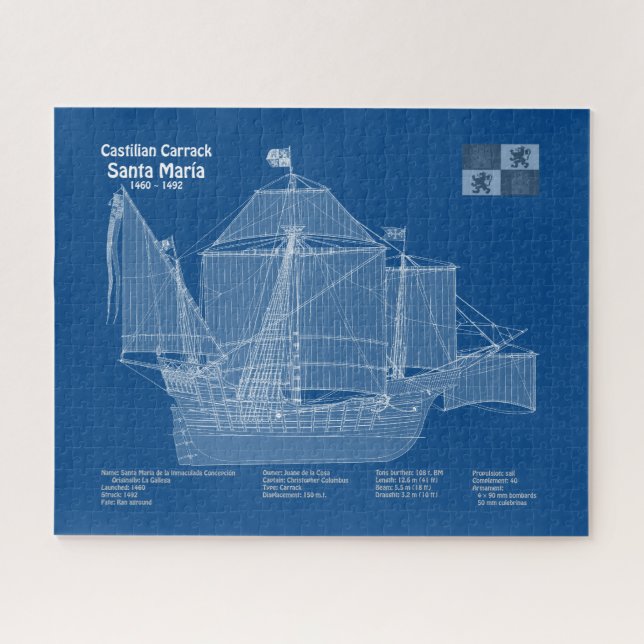 Santa Maria - Pläne für Schiffskonzepte ABD Puzzle (Horizontal)