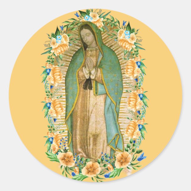 Santa Maria, Virgen de Guadalupe Mutter Mary Runder Aufkleber (Vorderseite)