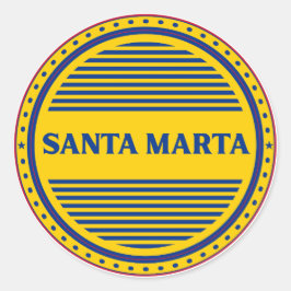 Santa Marta City Pride Emblem – Colombian Identity Runder Aufkleber