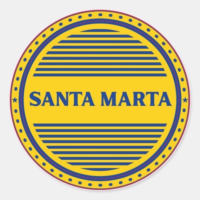 Santa Marta City Pride Emblem – Colombian Identity Runder Aufkleber (Vorderseite)