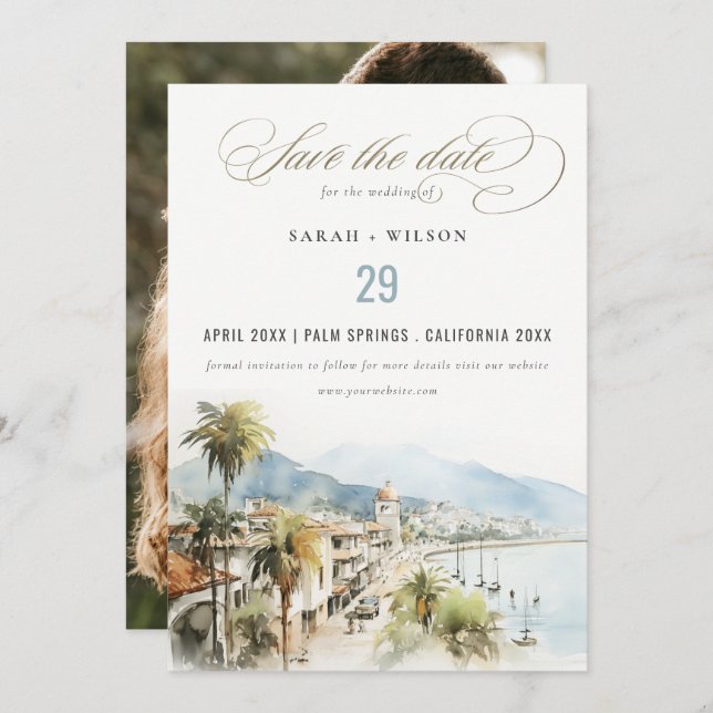 Santa Marta Colombia Landscape Wedding Photo Save The Date (Vorne/Hinten)