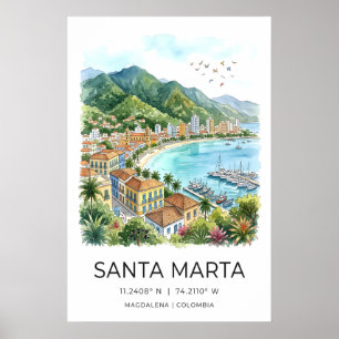 Santa Marta Druck Serene Marina und Bay Ansicht Poster