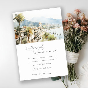 Santa Marta Kolumbien Aquarell-Landschaft Hochzeit RSVP Karte