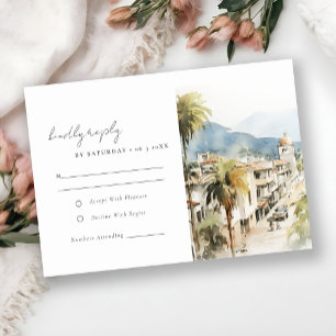 Santa Marta Kolumbien Aquarell-Landschaft Hochzeit RSVP Karte