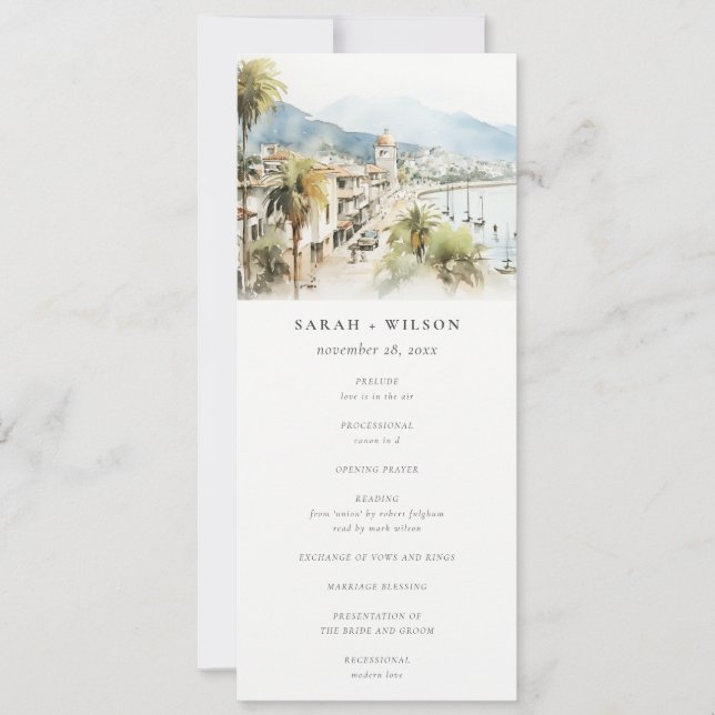 Santa Marta Kolumbien Landschaft Hochzeitsprogramm Einladung (Vorderseite)