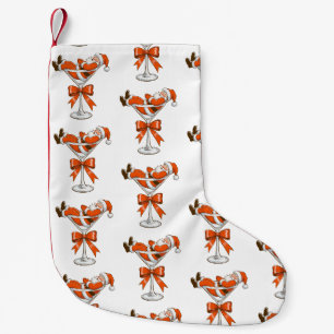 Santa Martini Kokette Mädchenhaft Weihnachtsbogen Kleiner Weihnachtsstrumpf