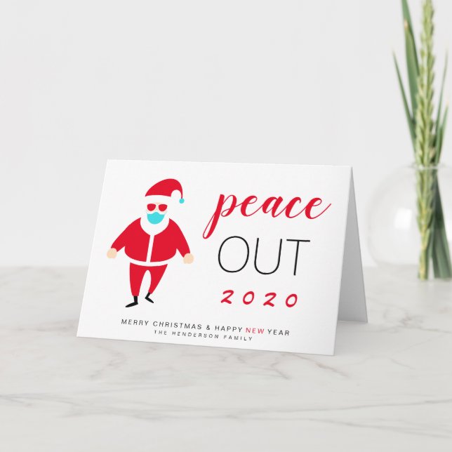 Santa Mask Peace Out 2020 Weihnachten (Vorderseite)