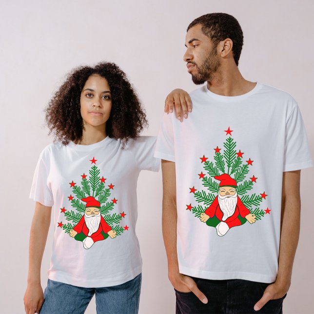 Santa Meditation unter einem Weihnachtsbaum T-Shirt (Von Creator hochgeladen)