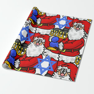 Santa Menorah Star von David Gift Wrap Geschenkpapier
