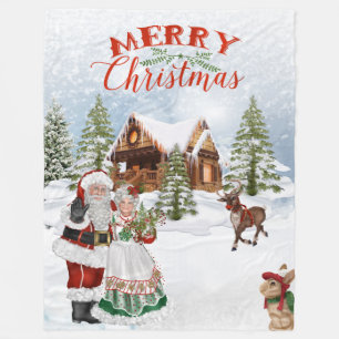 Santa Merry Christmas Blanket Fleecedecke