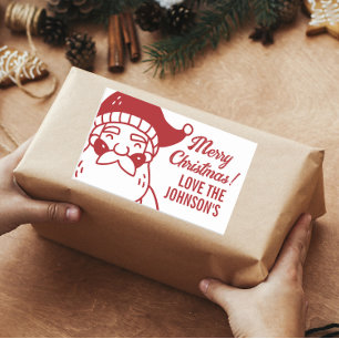 Santa Merry Weihnachtsgeschenk Rechteckiger Aufkleber