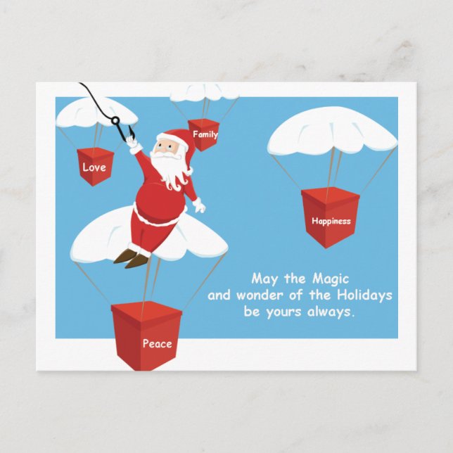 Santa Message Feiertagspostkarte (Vorderseite)