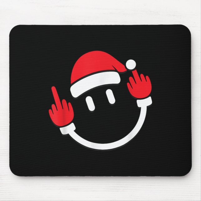Santa Middle Finger Flip Off _ Christmas Profanity Mousepad (Vorne)