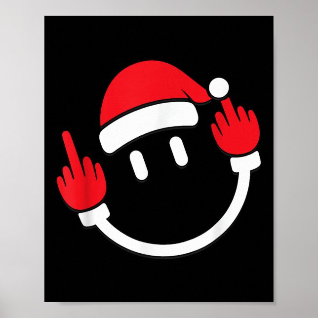 Santa Middle Finger Flip Off _ Christmas Profanity Poster (Vorne)