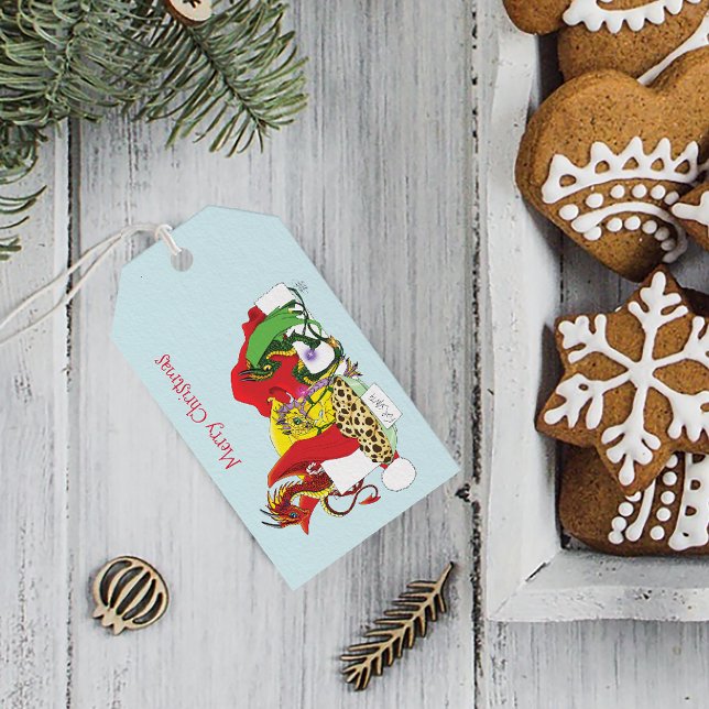 Santa Milk Cookies Dragons Geschenkanhänger (Von Creator hochgeladen)