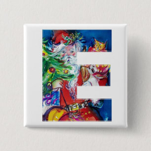 SANTA MIT BALLOONS UND CHRISTMAS BAUM E MONOGRAM BUTTON