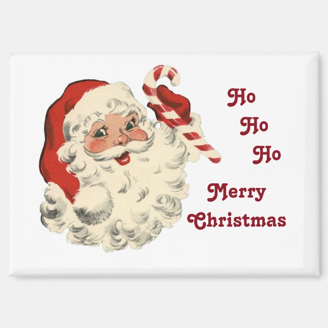 Santa mit Candy Cane Magnet (Vorderseite)
