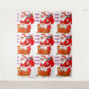 SANTA MIT CHRISTMAS PRÄENTS, HO! HO! HO! WANDTEPPICH
