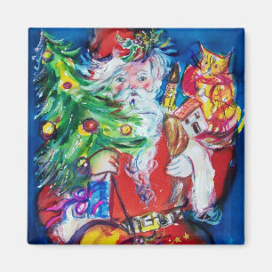 SANTA MIT CHRISTMAS TREE UND GIFTS MAGNET