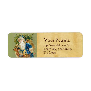 SANTA MIT DEER UND CHRISTMAS GIFTS IM WINTERSCHNEE