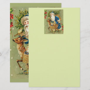 SANTA MIT DEER UND CHRISTMAS GIFTS IM WINTERSCHNEE BRIEFPAPIER
