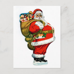 Santa mit der Tasche von Spielzeug Feiertagspostkarte
