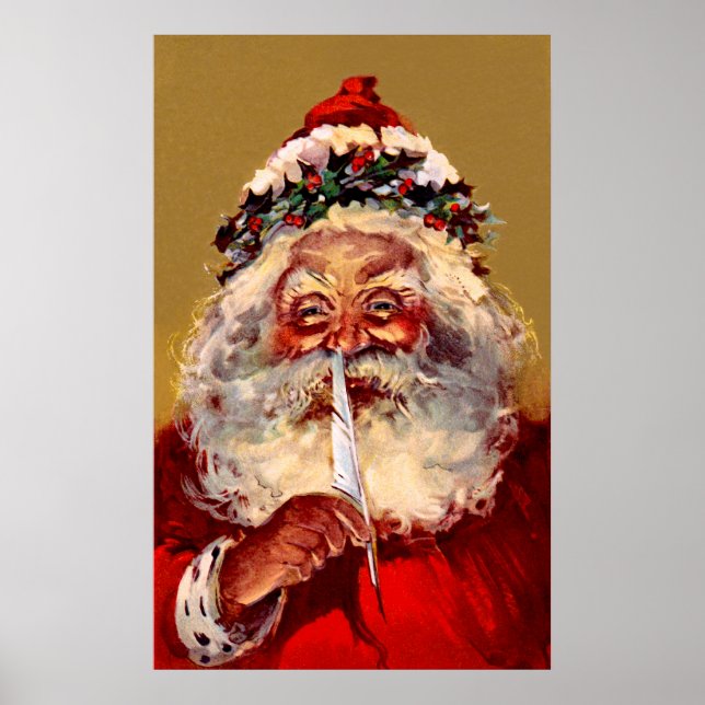 Santa mit Feather Poster (Vorne)