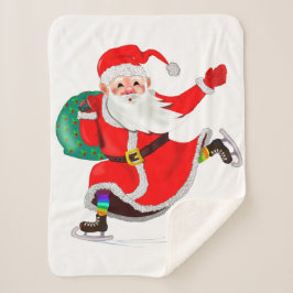 Santa mit Geschenk Weihnachten Sherpa Blanket Sherpadecke