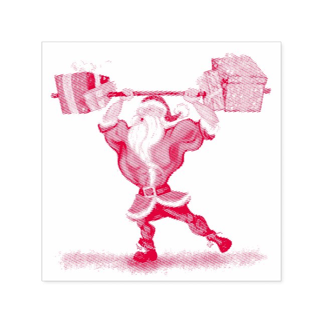 Santa mit Geschenk Weihnachten Weihnachten Selbstf Permastempel (Design)