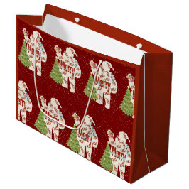 Santa mit Geschenken Große Geschenktüte