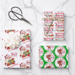 Santa mit Geschenken Special Delivery individuelle Geschenkpapier Set