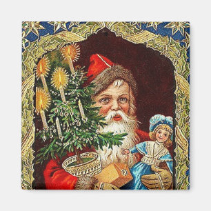 Santa mit Geschenken Vintages Magnet
