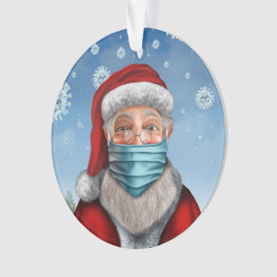 Santa mit Gesichtsmaske Ornament