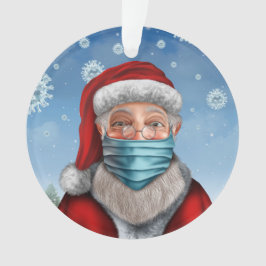 Santa mit Gesichtsmaske Ornament