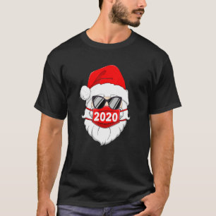 Santa mit Gesichtsmaske Weihnachten 2020 Familie P T-Shirt