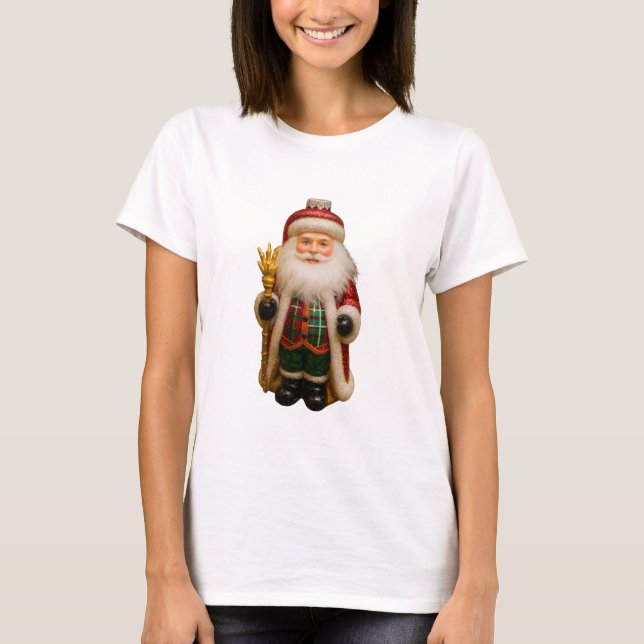 Santa mit goldenem Stab T-Shirt (Vorderseite)